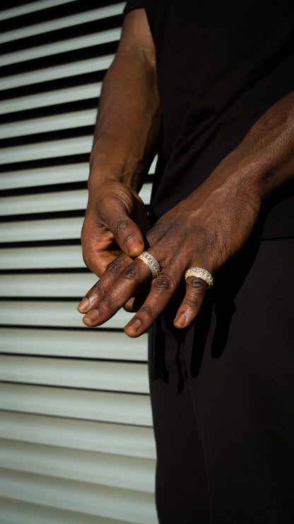 ICED OUT CLUSTER RING - GOLD