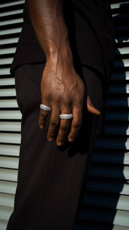 ICED OUT CLUSTER RING - SILVER