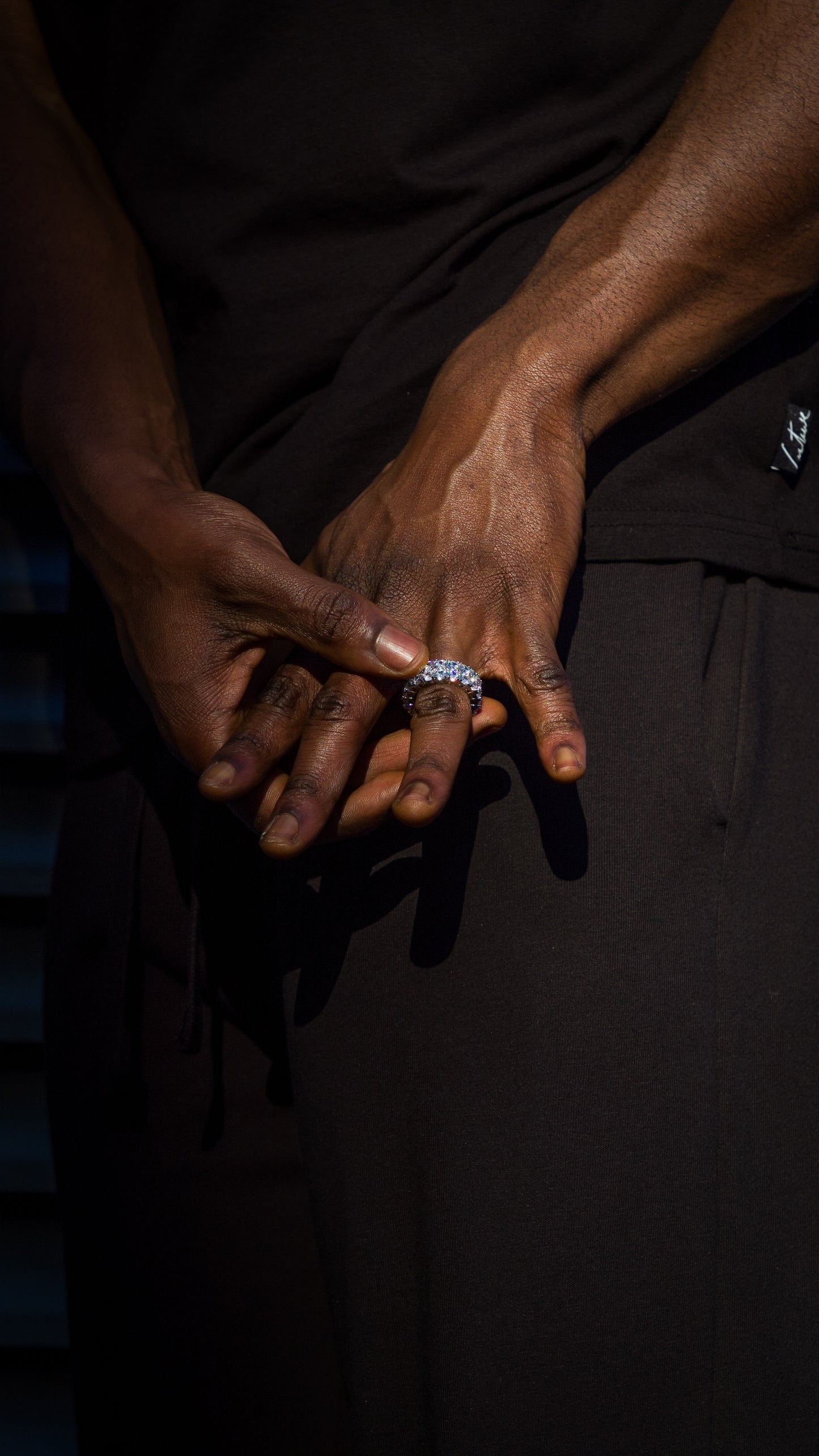 ICED OUT DOUBLE ROW RING - SILVER